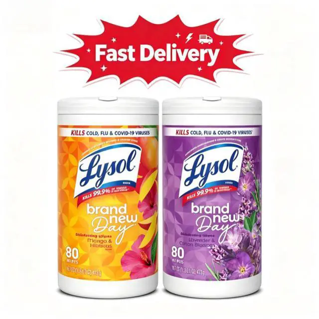 Main image of Lysol Disinfecting Wipes, All Purpose Cleaner, Multi Surface Antibacterial Cleaning Wipes, Cleaning Supplies, Lavender + Mango Scents, 80 Count Each (Pack of 2)