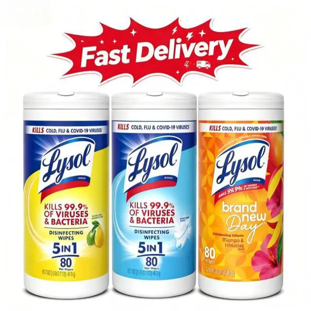 Main image of Lysol Disinfecting Wipes, All Purpose Cleaner, Multi Surface Antibacterial Cleaning Wipes, Cleaning Supplies, Lemon + Crisp Linen + Mango & Hibiscus Scent, 80 Count Each (Pack of 3)