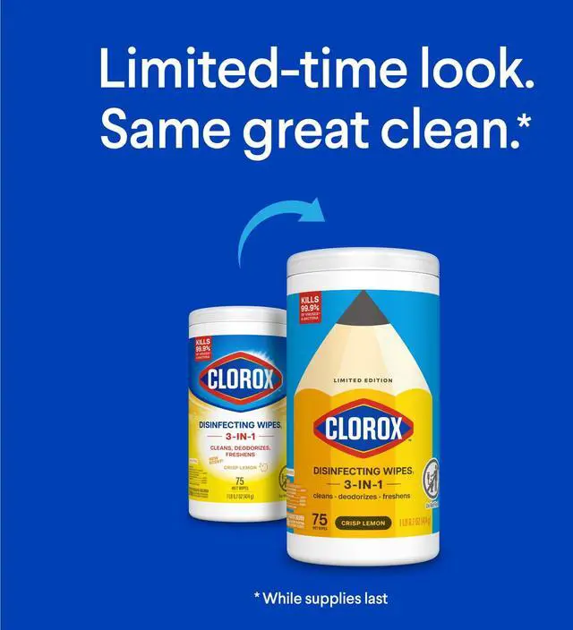 Alt view image 4 of 7 - Clorox Disinfecting Wipes Limited Edition Back to School, Bleach Free, Crisp Lemon, 75 Count