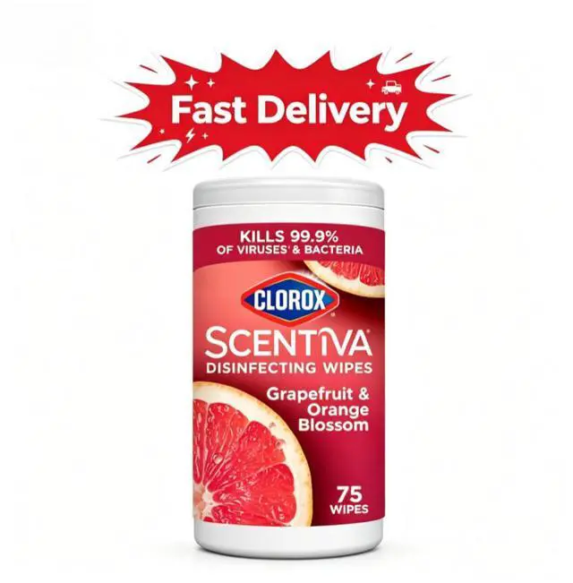 Main image of Clorox Scentiva Bleach-Free Cleaning Wipes, Grapefruit & Orange Blossom, 75 Count