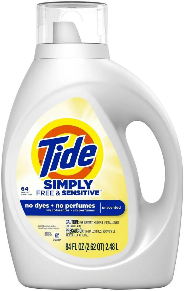 Alt view image 2 of 6 - Tide Simply Liquid Laundry Detergent, Free & Sensitive, 84 fl oz, 64 Loads