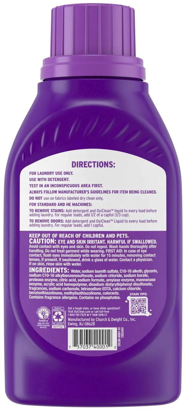 Alt view image 2 of 6 - OxiClean Odor Blasters Odor and Stain Remover Liquid Laundry Additive, 45 fl oz