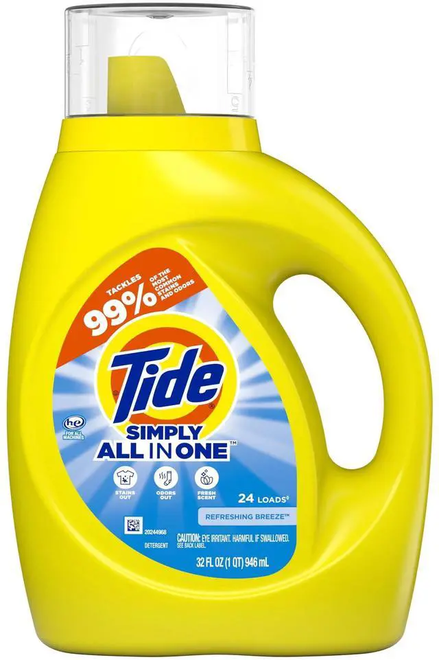 Alt view image 5 of 7 - Tide Simply Liquid Laundry Detergent, Refreshing Breeze, 24 Loads, 32 fl oz
