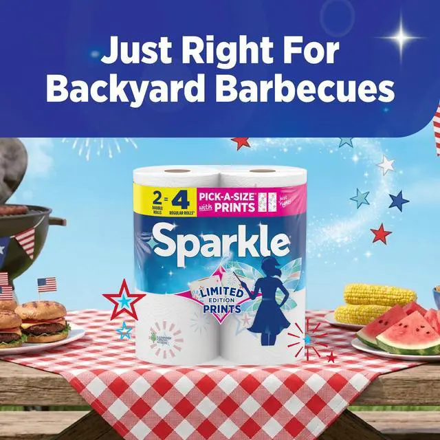 Alt view image 3 of 7 - Sparkle Pick-a-Size Paper Towels, Limited Edition Summer Design, 2 Double Roll