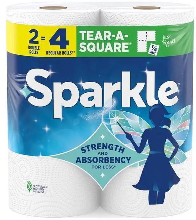 Alt view image 6 of 7 - Sparkle Tear-A-Square Paper Towels, 2 Double Rolls, 110 Sheets per Roll