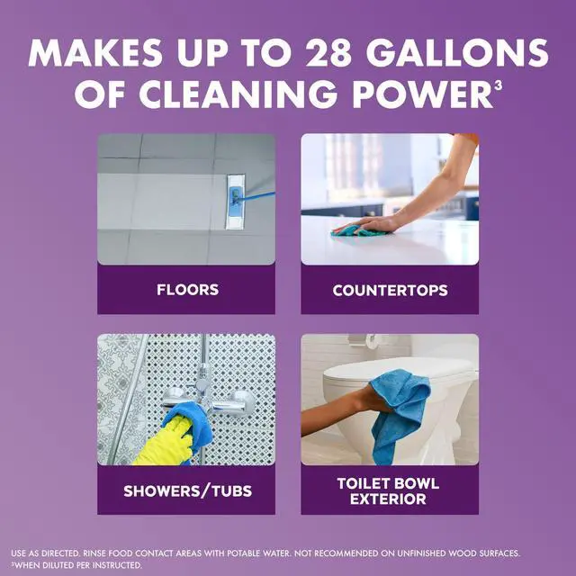 Alt view image 3 of 7 - Lysol All Purpose Cleaner, 2X Concentrated Multi-Surface Disinfectant Floor Cleaner for Mopping Solution, for Bathroom & Kitchen, Lavender & Cotton Blossom, 28 fl oz