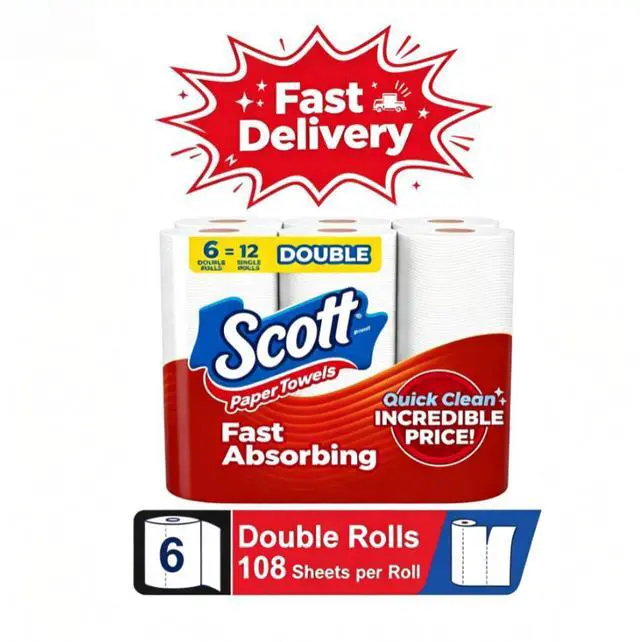 Main image of Scott Paper Towels, Choose-A-Sheet, 6 Double Rolls