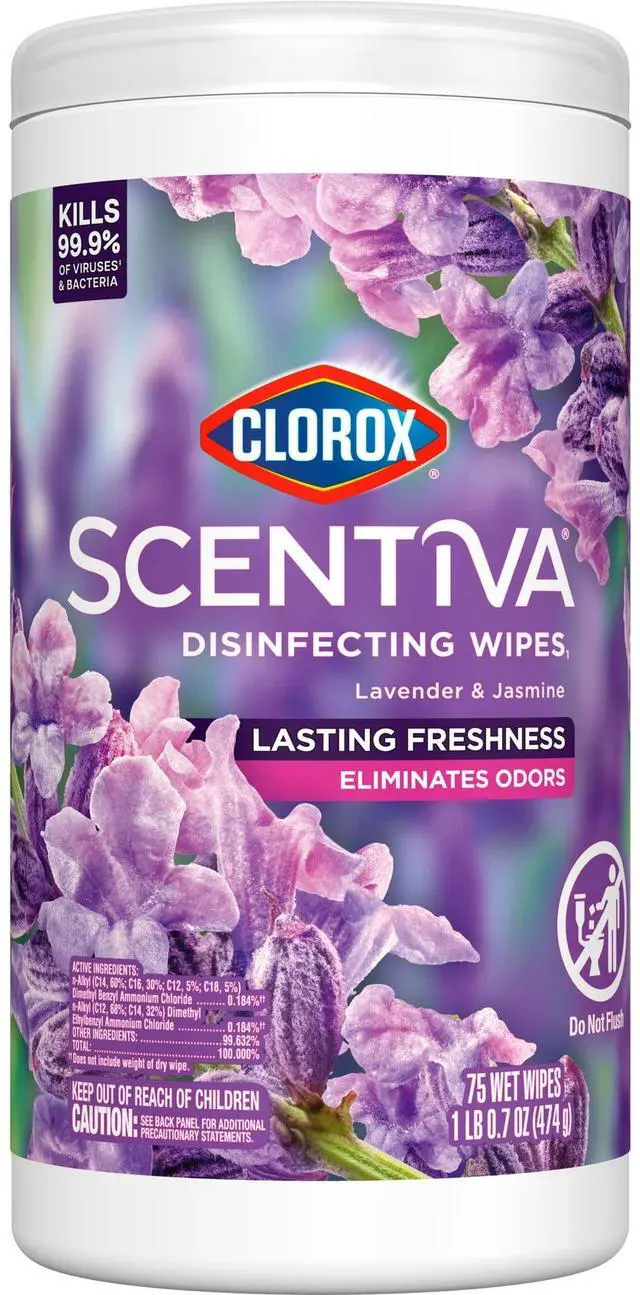 Alt view image 4 of 7 - Clorox Scentiva Disinfecting Wipes, Lavender and Jasmine, 75 Count
