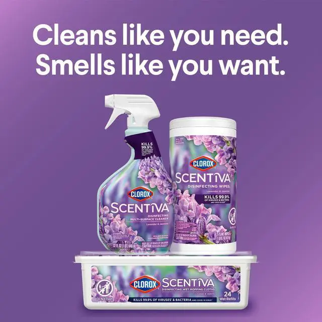 Alt view image 6 of 7 - Clorox Scentiva Disinfecting Wipes, Lavender and Jasmine, 75 Count