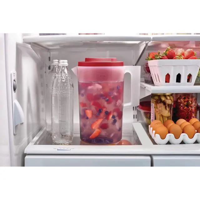 Alt view image 7 of 7 - Rubbermaid, Pitcher, Simply Pour Clear/Red Pitcher Plastic 1 gal, plastic, 1 gal, helpful for family beverage service, A Practical Choice for Everyday Beverage Serving