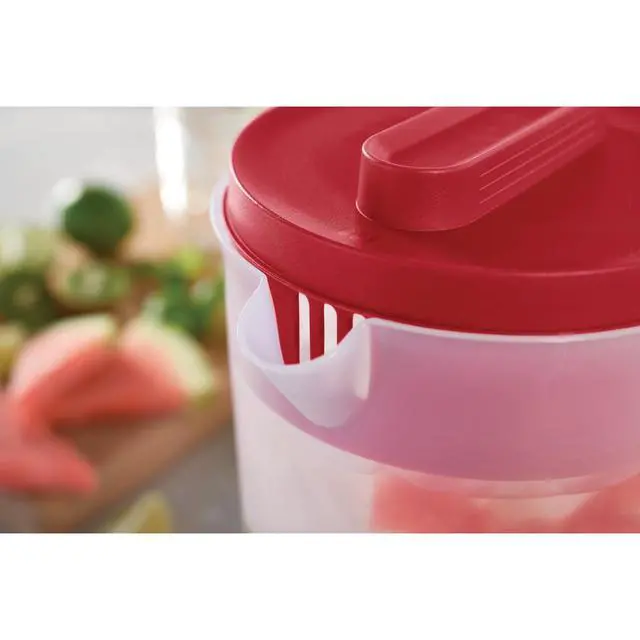 Alt view image 6 of 7 - Rubbermaid, Pitcher, Simply Pour Clear/Red Pitcher Plastic 1 gal, plastic, 1 gal, helpful for family beverage service, A Practical Choice for Everyday Beverage Serving