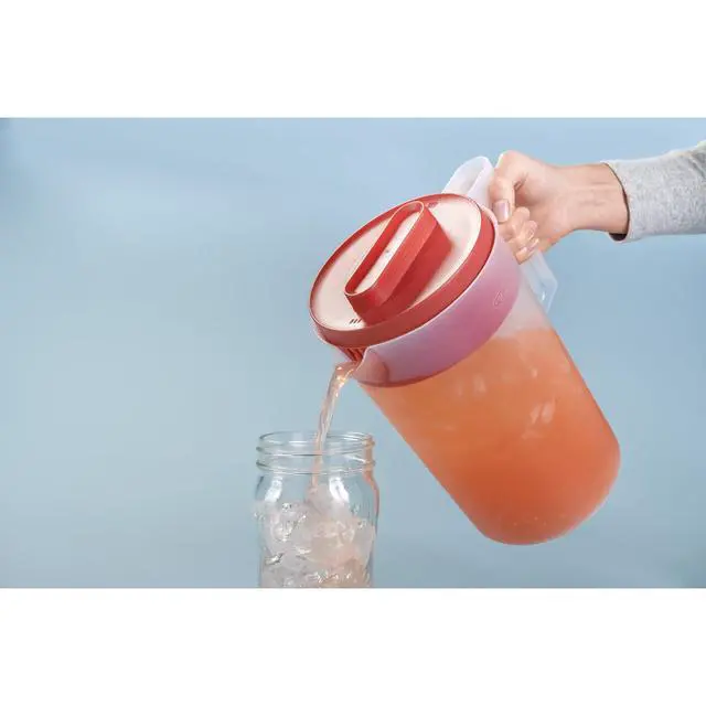Alt view image 5 of 7 - Rubbermaid, Pitcher, Simply Pour Clear/Red Pitcher Plastic 1 gal, plastic, 1 gal, helpful for family beverage service, A Practical Choice for Everyday Beverage Serving