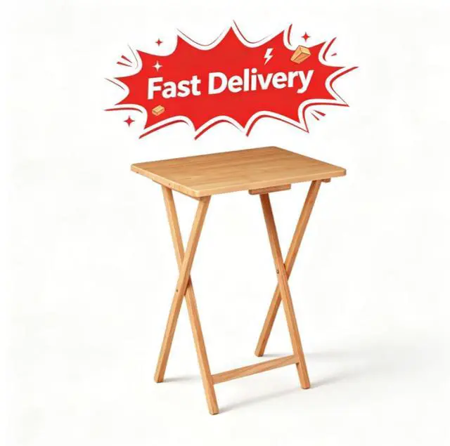 Main image of Mainstays Rubberwood Folding TV Tray Table, Natural