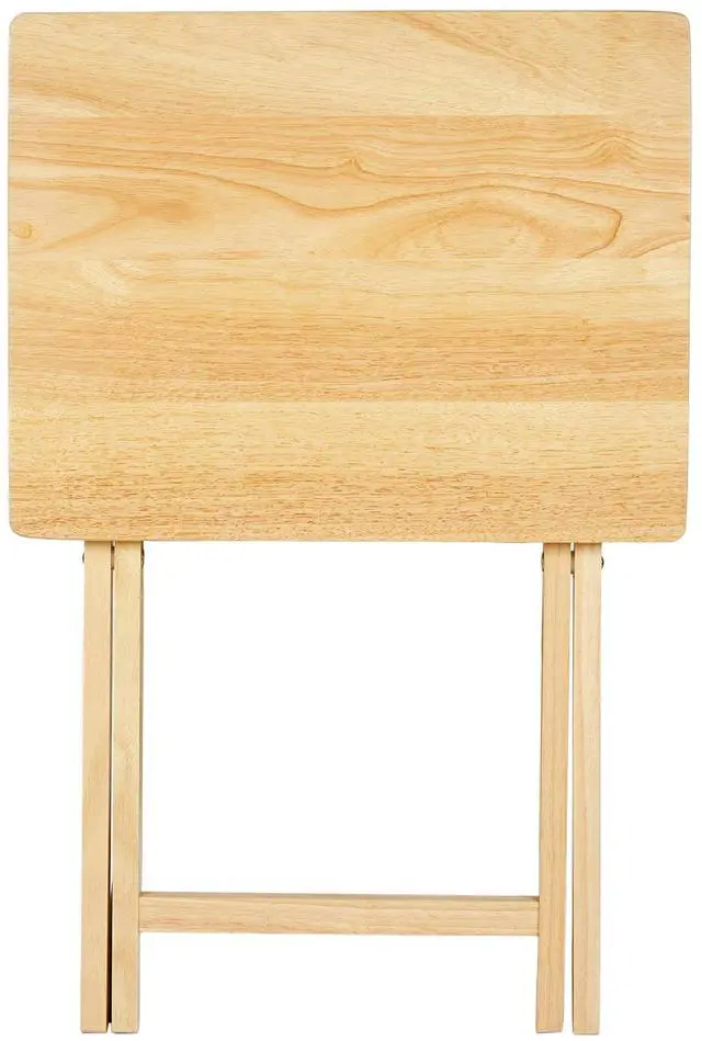Alt view image 7 of 7 - Mainstays Rubberwood Folding TV Tray Table, Natural