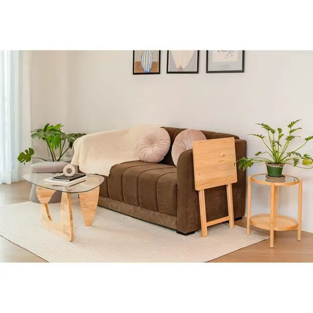 Alt view image 5 of 7 - Mainstays Rubberwood Folding TV Tray Table, Natural