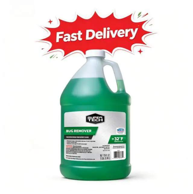 Main image of Super Tech Bug Remover with Rain Repeller Green Windshield Washer Fluid 1 Gallon