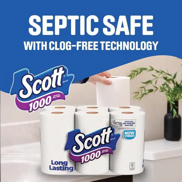 Alt view image 4 of 7 - Scott 1000 Toilet Paper, 12 Rolls, 1,000 Sheets per Roll