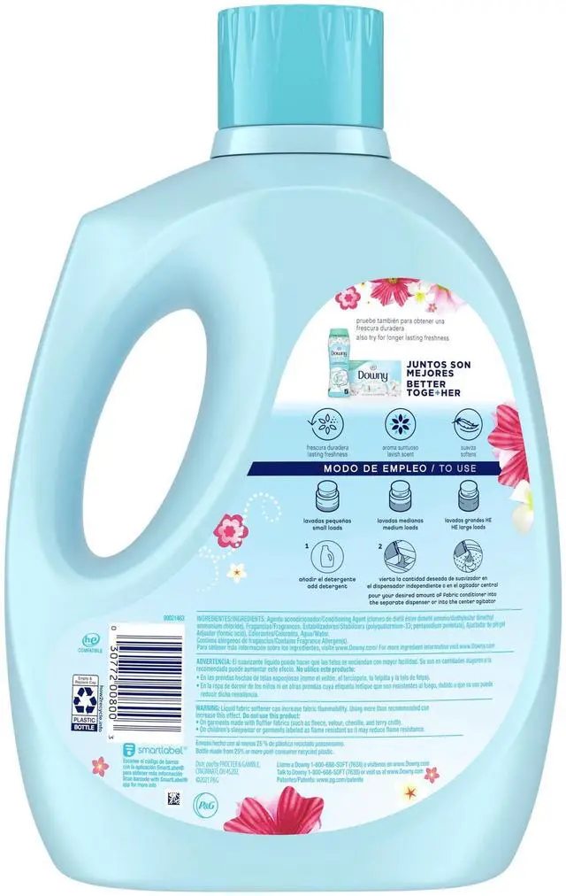 Alt view image 4 of 6 - Downy Fresh Non-Concentrated Liquid Fabric Softener, Sweet Summer Scent, 125 fl oz, 145 Loads