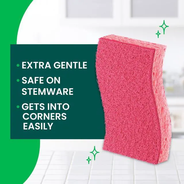 Alt view image 6 of 7 - Scotch-Brite Sponge for Delicate Surfaces, Gentle Safe Clean, 3 Scrubbers