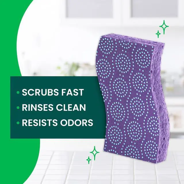 Alt view image 5 of 7 - Scotch-Brite Odor Resist Scrub Sponges, Non-Scratch, Rinses Clean, 3 Pack