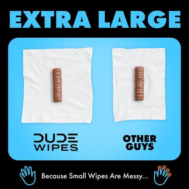 Alt view image 3 of 7 - DUDE Wipes Flushable Wipes, XL Wet Wipes for At Home Use, Unscented, 48 Count, 2 Pack