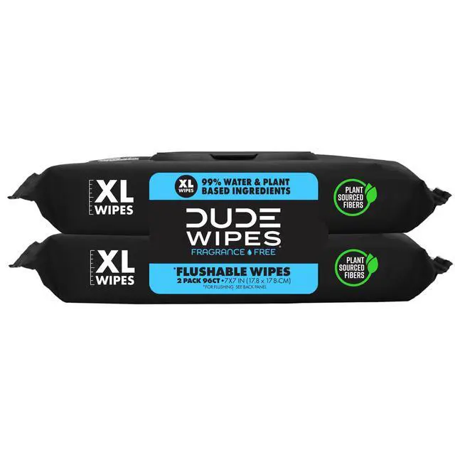 Alt view image 7 of 7 - DUDE Wipes Flushable Wipes, XL Wet Wipes for At Home Use, Unscented, 48 Count, 2 Pack