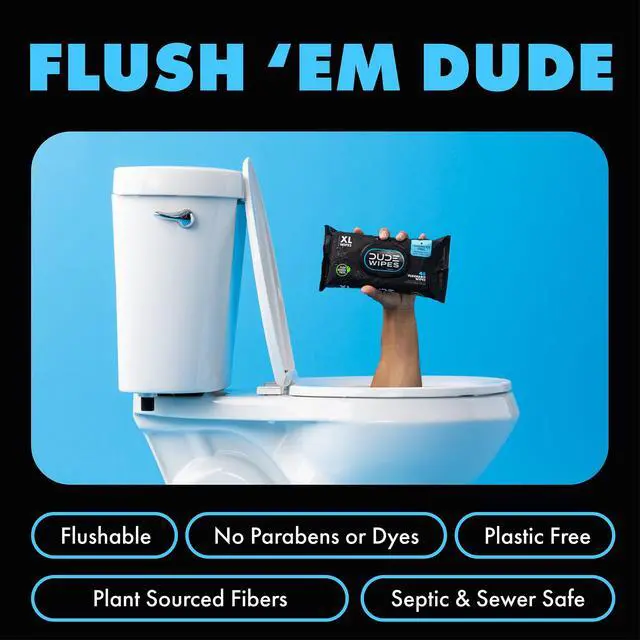 Alt view image 6 of 7 - DUDE Wipes Flushable Wipes, XL Wet Wipes for At Home Use, Unscented, 48 Count, 2 Pack