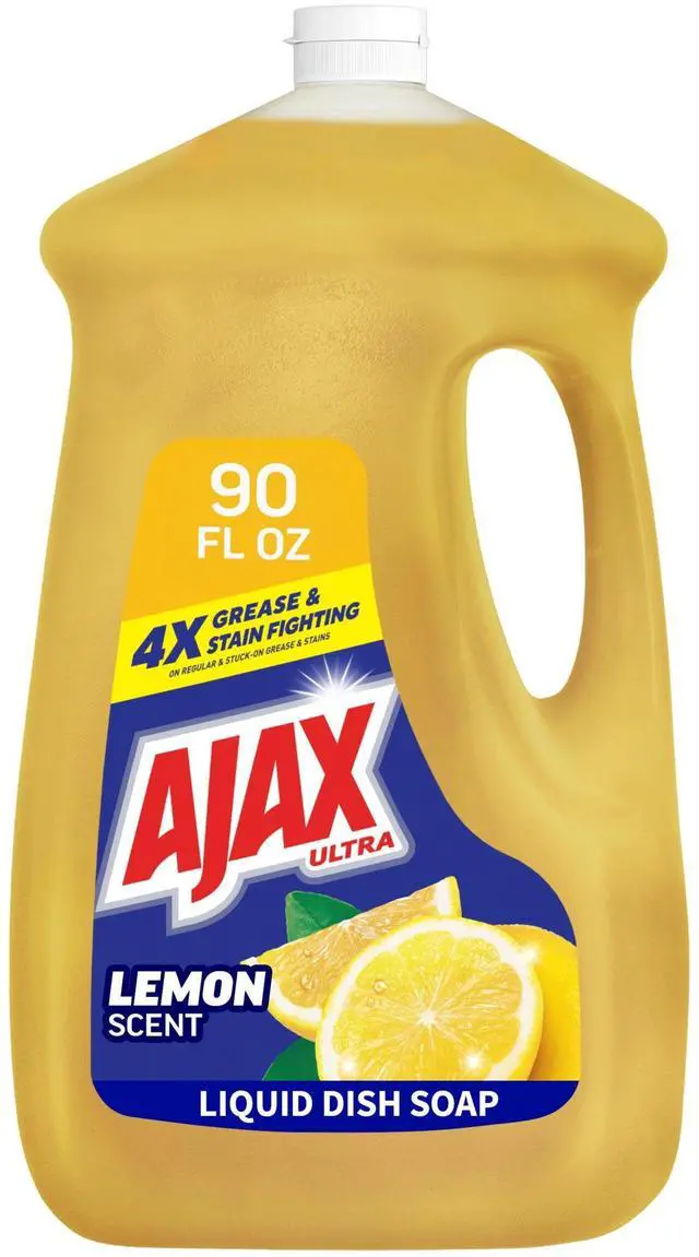 Main image of Ajax Ultra Liquid Dish Soap, Super Degreaser, Mess-Free, Easy-Flip Cap, Lemon Scent, 90 fl oz