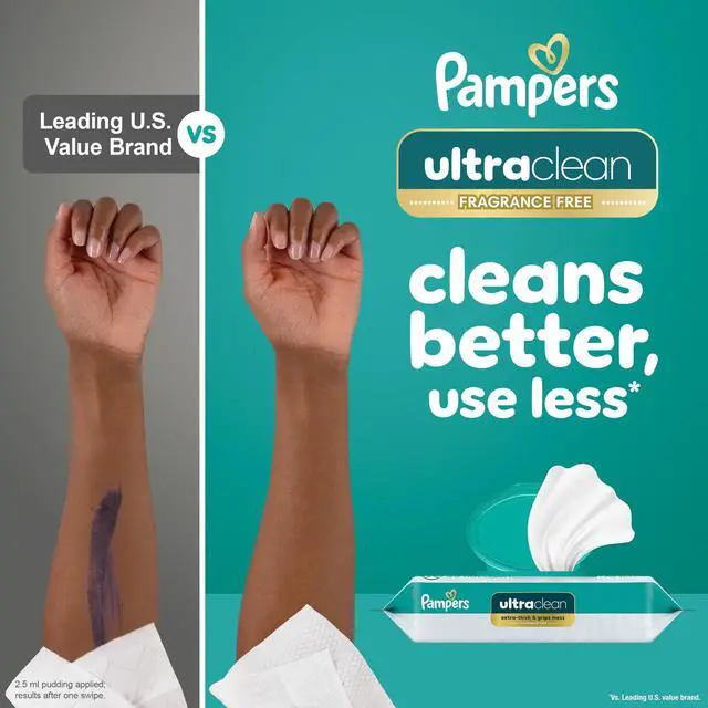 Alt view image 2 of 7 - Pampers Ultra Clean Baby Wipes, 2-Pack 156 Wipes (Select for More Options)