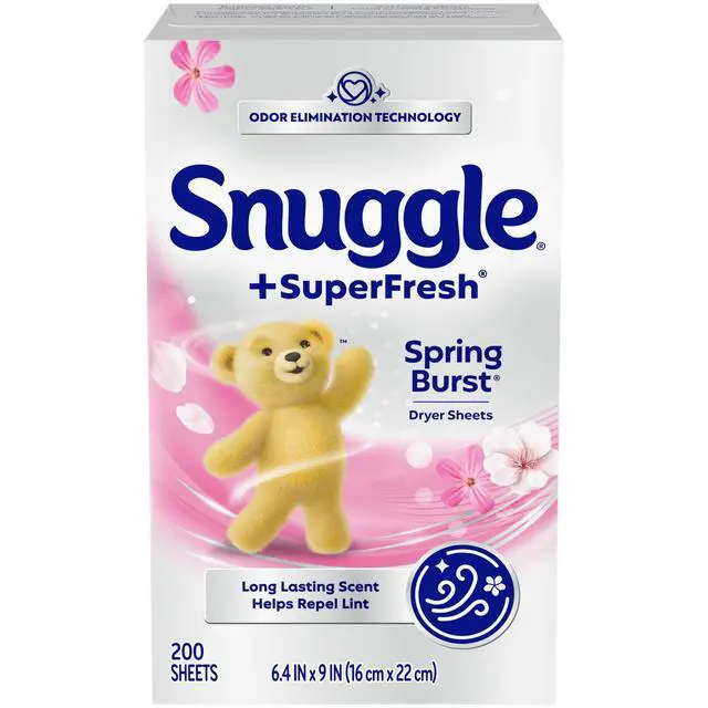 Alt view image 3 of 6 - Snuggle Plus SuperFresh Fabric Softener Dryer Sheets with Static Control and Odor Eliminating Technology, Spring Burst, 200 Count