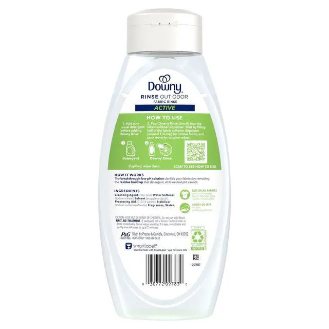 Alt view image 6 of 6 - Downy Rinse Out Odor Laundry Rinse, Tackles Tough Odors, Active Fresh Scent, 25.5 fl oz
