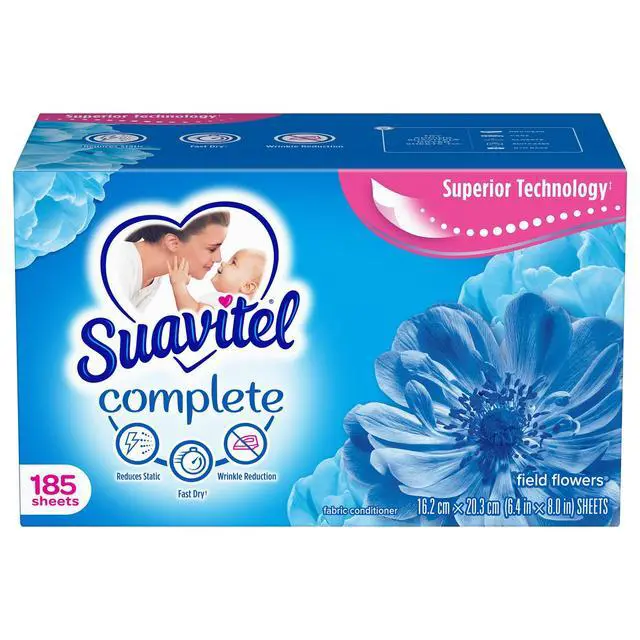 Alt view image 5 of 6 - Suavitel Complete Dryer Sheets, Fabric Conditioner, Field Flowers, 185 Sheets