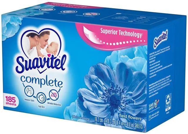 Main image of Suavitel Complete Dryer Sheets, Fabric Conditioner, Field Flowers, 185 Sheets
