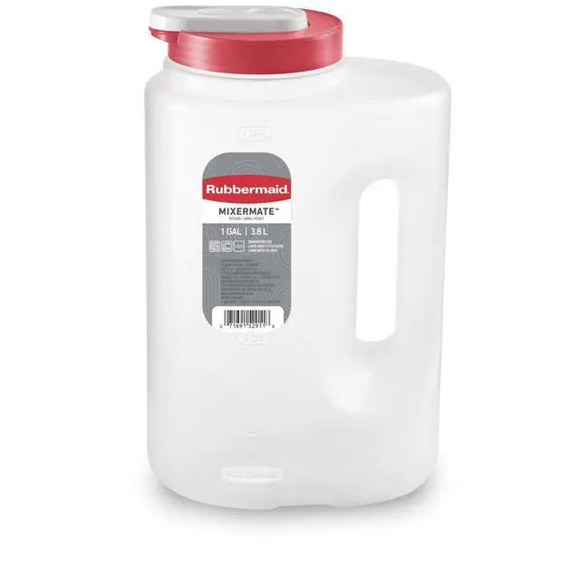 Alt view image 5 of 6 - Rubbermaid Mixermate Leak-Resistant Pitcher, Clear, 3.8 Liter (1 Gallon), Plastic