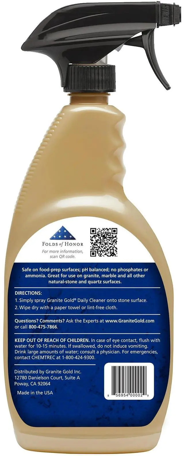 Alt view image 3 of 5 - Granite Gold Daily Cleaner for Granite, Marble, Quartz and More, Spray Bottle, 24 fl oz