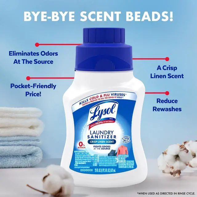 Alt view image 5 of 7 - Lysol Laundry Sanitizer Additive, Sanitizing Liquid for Clothes and Linens, Crisp Linen, 21 oz