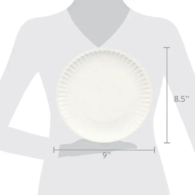 Alt view image 4 of 5 - Great Value Coated Disposable Paper Plates, 9 in, 100 Count