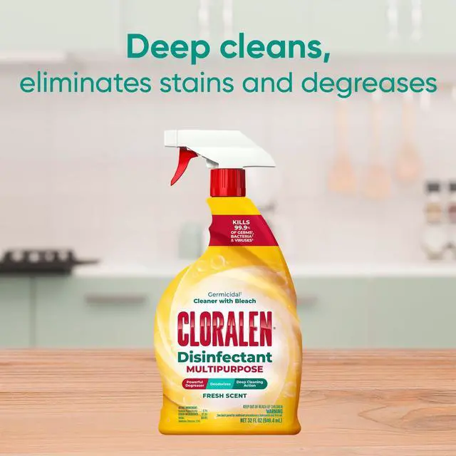 Alt view image 2 of 6 - (2 pack) Cloralen Household Cleaning Spray, 3-in-1 All Purpose Cleaner, with Liquid Bleach, 32 fl oz