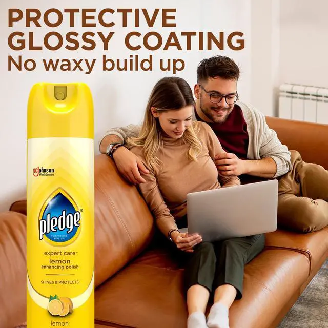 Alt view image 6 of 6 - Pledge® Expert Care, Wood Polish Shines and Protects, Lemon Enhancing, Aerosol, 9.7 oz.