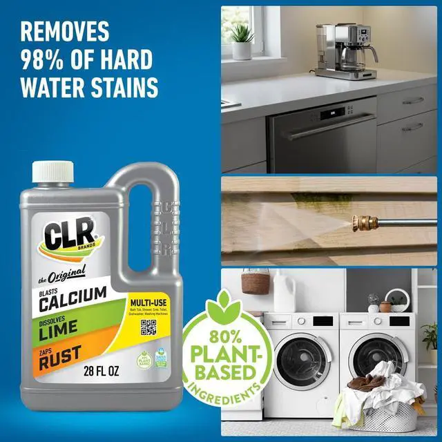 Alt view image 2 of 6 - CLR Calcium Lime and Rust Remover, Multi-Use Household Cleaner, EPA Safer Choice, 28 oz