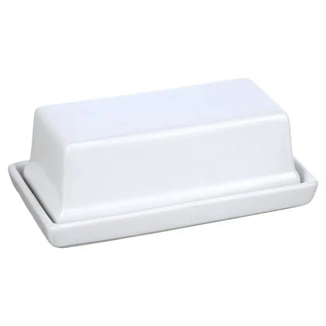 Alt view image 5 of 7 - Mainstays Stoneware Butter Dish with Lid, Ceramic Butter Holder for Kitchen Countertop Storage, White