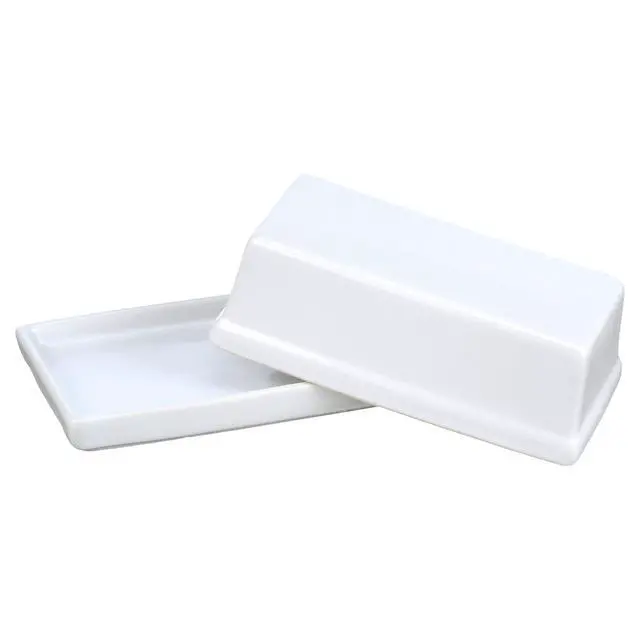 Alt view image 2 of 7 - Mainstays Stoneware Butter Dish with Lid, Ceramic Butter Holder for Kitchen Countertop Storage, White