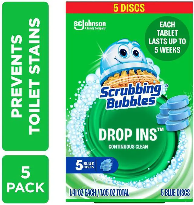 Main image of Scrubbing Bubbles Continuous Clean Drop-Ins Discs, Toilet Bowl Cleaner Tablets, 5 Count