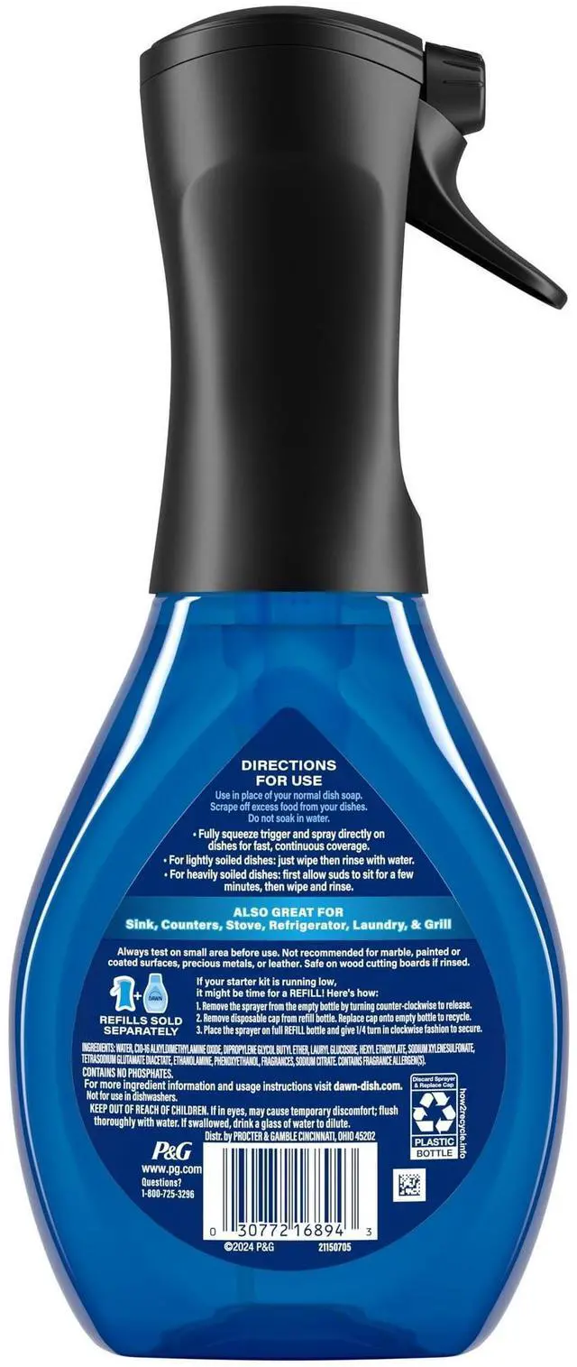 Alt view image 3 of 7 - Dawn Powerwash Heavy Duty Dish Spray, Dish Soap, All-Purpose Cleaner, 1 Starter Kit, 16 FL Oz
