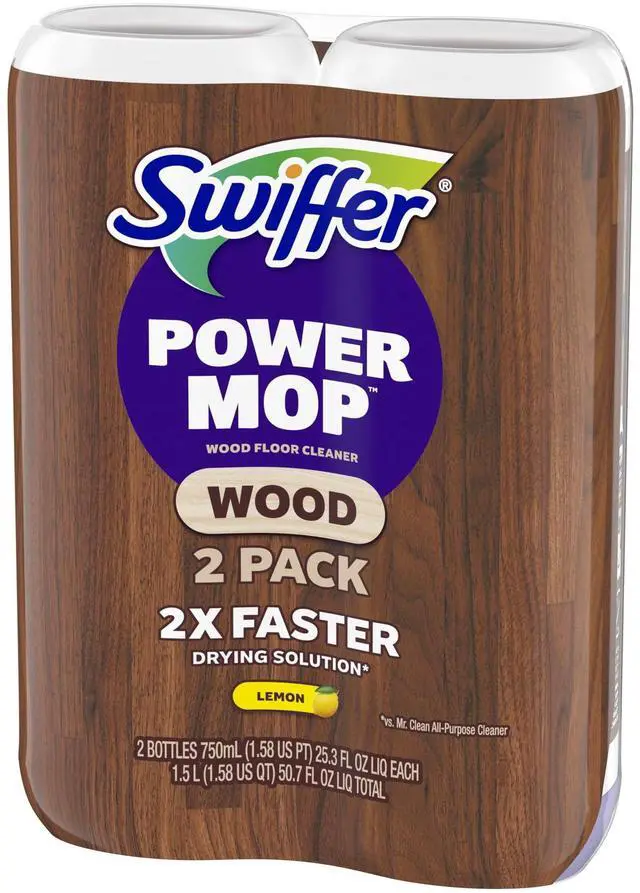 Alt view image 5 of 5 - Swiffer Power Mop Wood Solution Refill, Lemon, 2 x 25.3 fl oz
