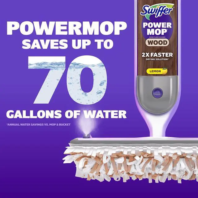 Alt view image 3 of 5 - Swiffer Power Mop Wood Solution Refill, Lemon, 2 x 25.3 fl oz