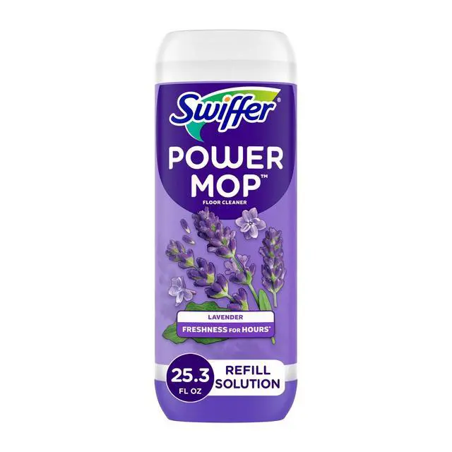 Alt view image 3 of 6 - Swiffer Power Mop Refill Solution, Tile, Vinyl, Laminate, Wood, Floor Cleaner, Lavender, 25.3 fl oz