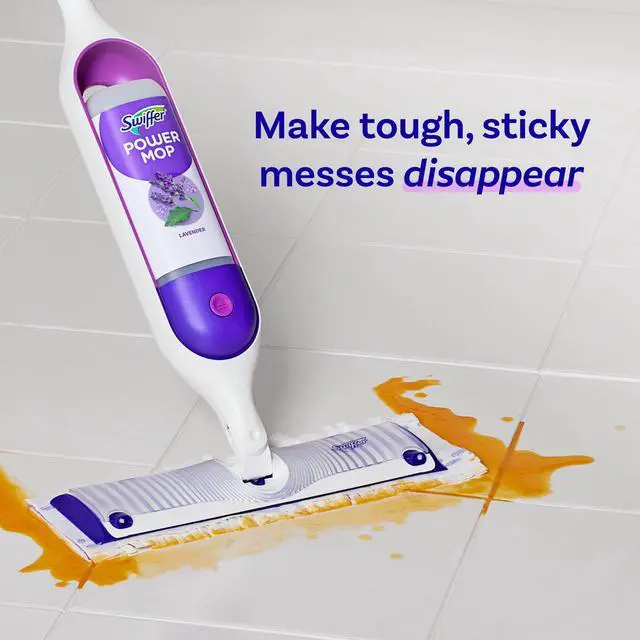 Alt view image 4 of 6 - Swiffer Power Mop Refill Solution, Tile, Vinyl, Laminate, Wood, Floor Cleaner, Lavender, 25.3 fl oz