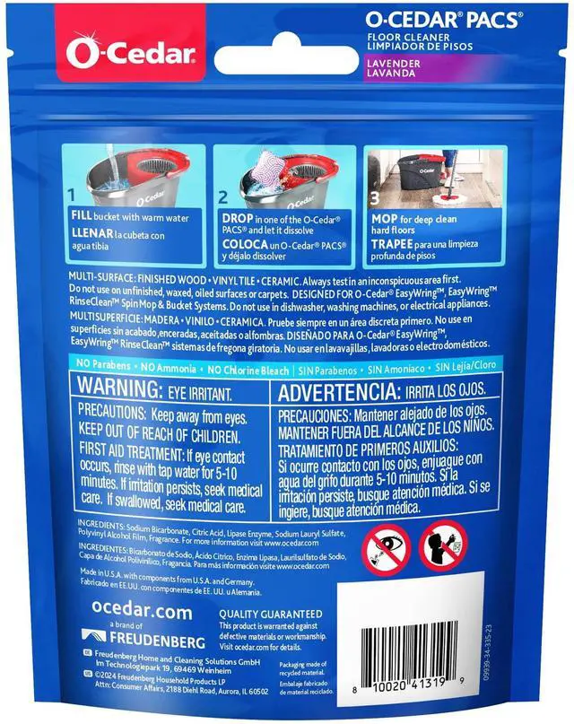 Alt view image 2 of 6 - O-Cedar Floor Cleaning PACS® - Lavender, 10 Count