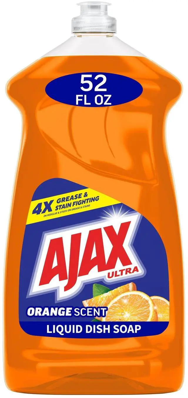 Main image of Ajax Ultra Liquid Dish Soap, Triple Action, Mess-Free, Easy-Flip Cap, Orange Scent, 52 fl oz